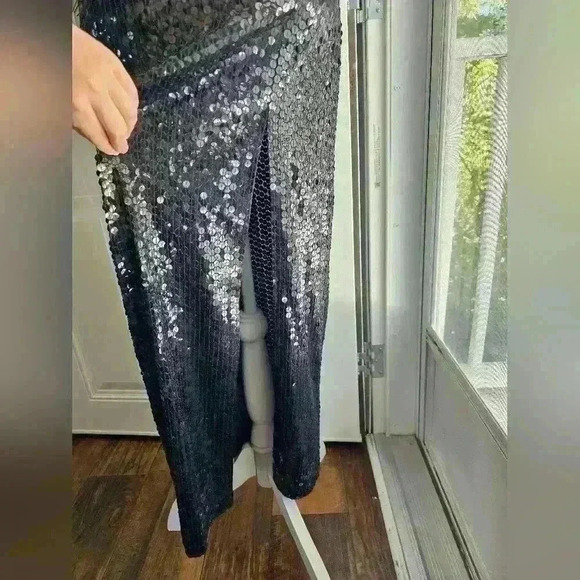 Vintage Niteline black beaded sequin cocktail dress size 2 - Picture 4 of 5